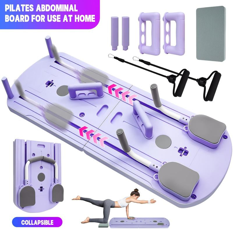 8-In-1 Multi-Functional Foldable Pilates Board, 24 Non-Slip Feet, Small Space Storage for Living Room, Bedroom, Gym, Yoga Room
