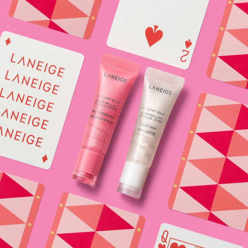 Laneige Lip Glowy Balm Stardust Duo, Pink Supernova and Milky Way Lip Balm