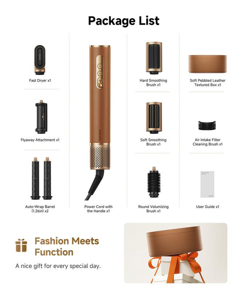 DREAME Airstyle Pro 7-In-1 Hair Styler with Fast Drying, 2 Curling Barrels, Volumizing Effect, Smoothing Brush, and Comfort for Enhanced Styling Hair Styling Tools Hair Straightener Curler Set Curly Iron Lam Ge Multi Curl Christmas Gift Ideas
