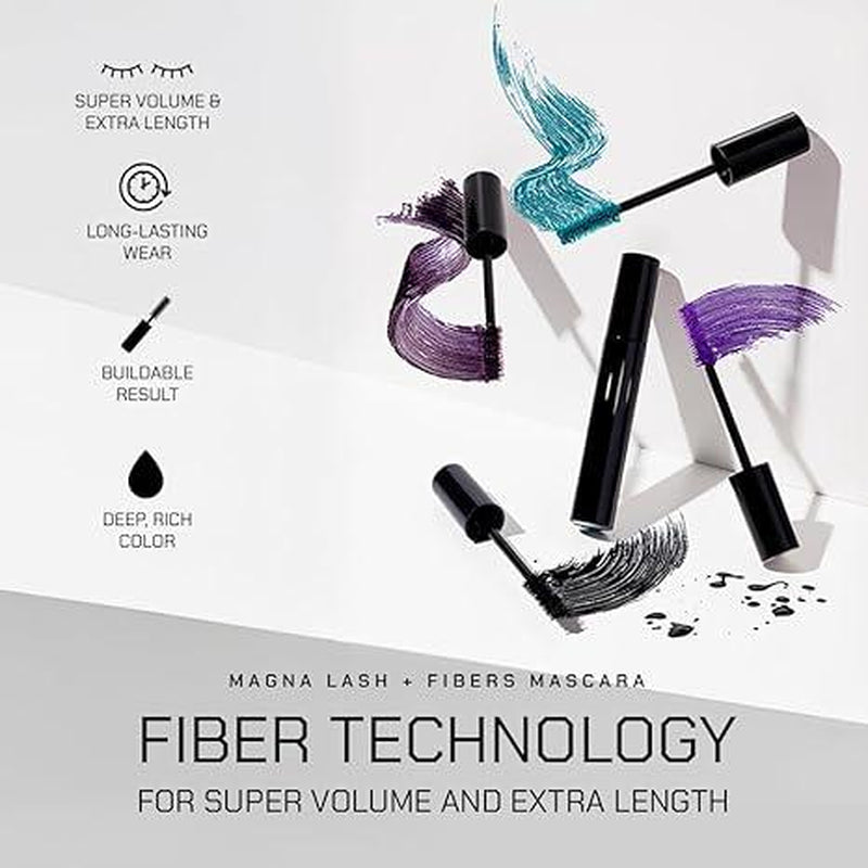 Radiant Professional Lengthening Mascara – Fiber Lash Smudge Proof Mascara Volume and Length– Cruelty-Free Natural Wax Formula with Silicone Brush - (0.43 Oz)