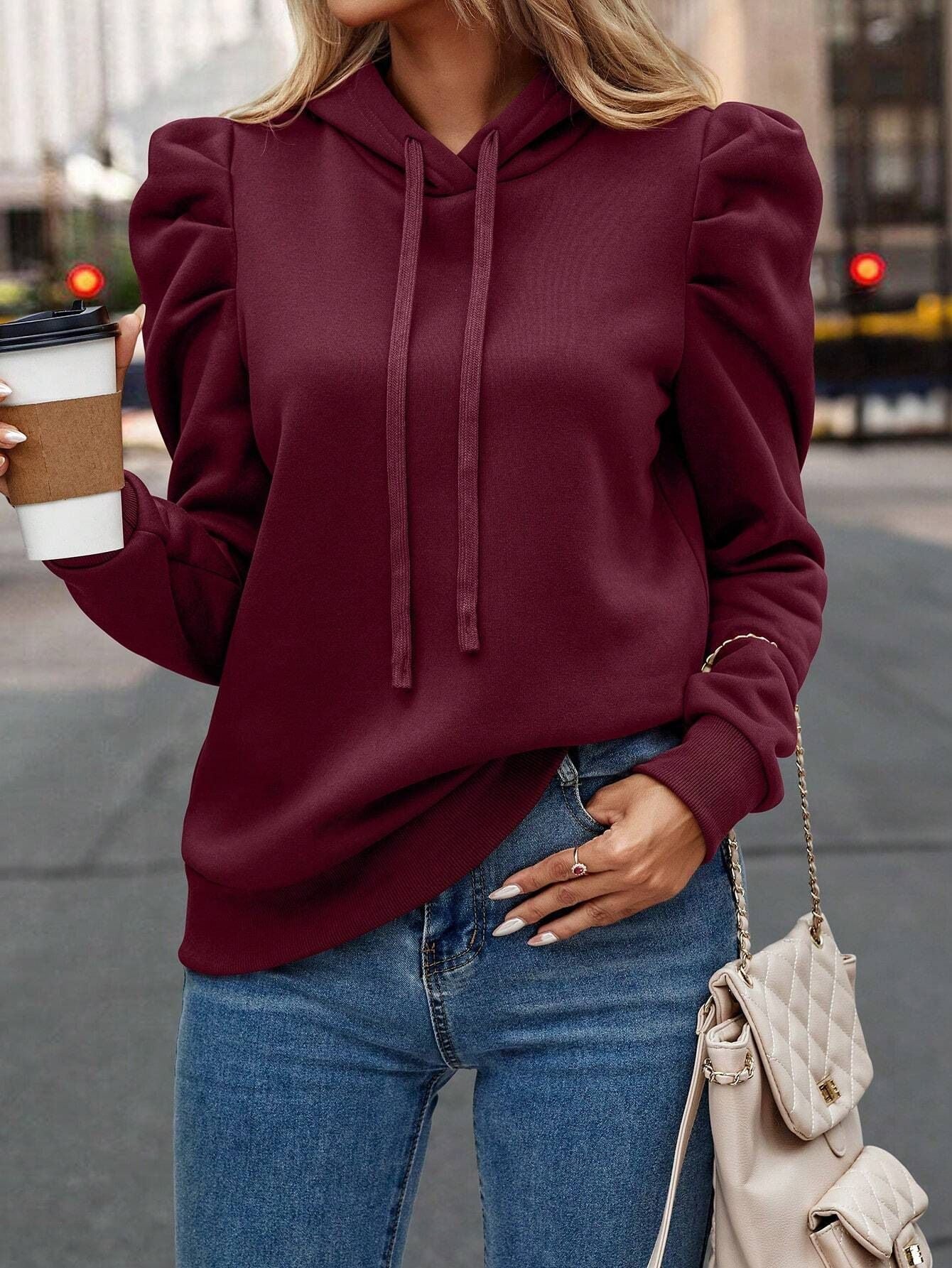 Minimalist Puff Sleeve Hoodie