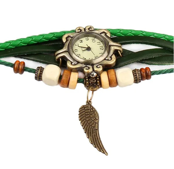 Bohemian Leather Angel Wing Watch