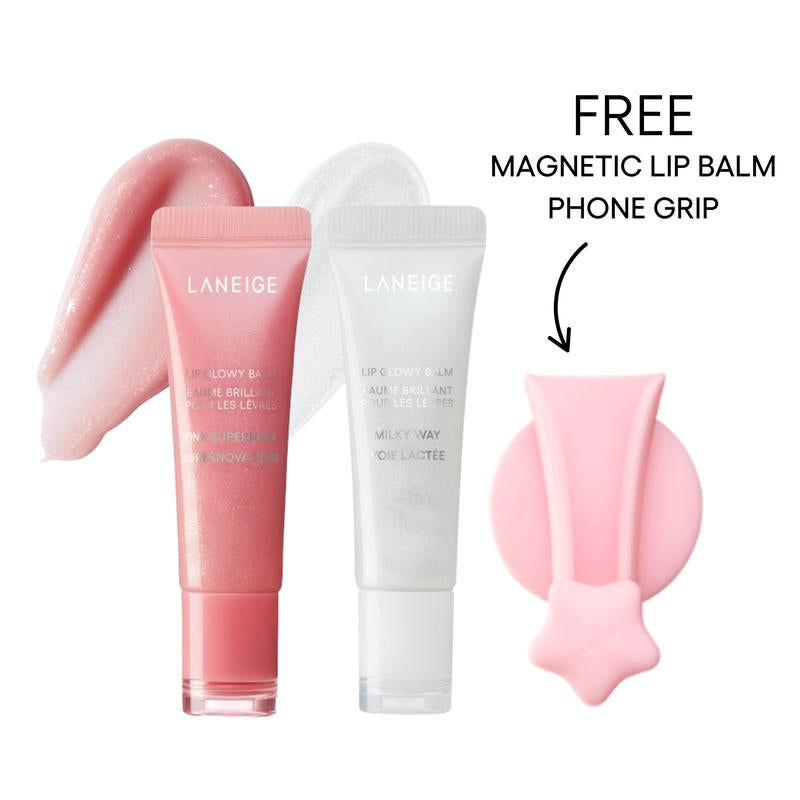 Laneige Lip Glowy Balm Stardust Duo, Pink Supernova and Milky Way Lip Balm