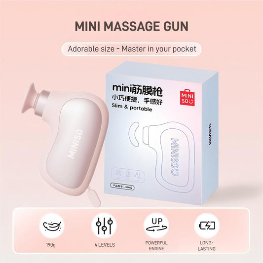 MINISO Mini Handheld Massage Gun – Sized Massage GUN – Portable Deep Tissue Massager with 3000 Percussions/Min,6Mm Stroke Depth & 10 Ibs Force,Ultra-Quiet<48Db,1 Heads & 4 Speeds, USB Rechargeable Gift Set,Perfect Black Friday Gift