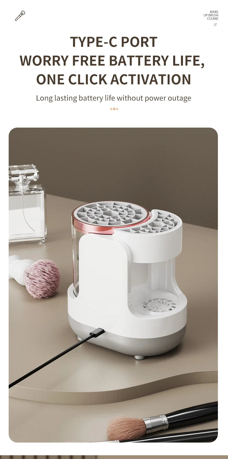 3 IN 1 USB Electric Makeup Brush Cleaner Machine Automatic Quick-Drying Portable Cosmetic Brush Cleaning And Drying Tools