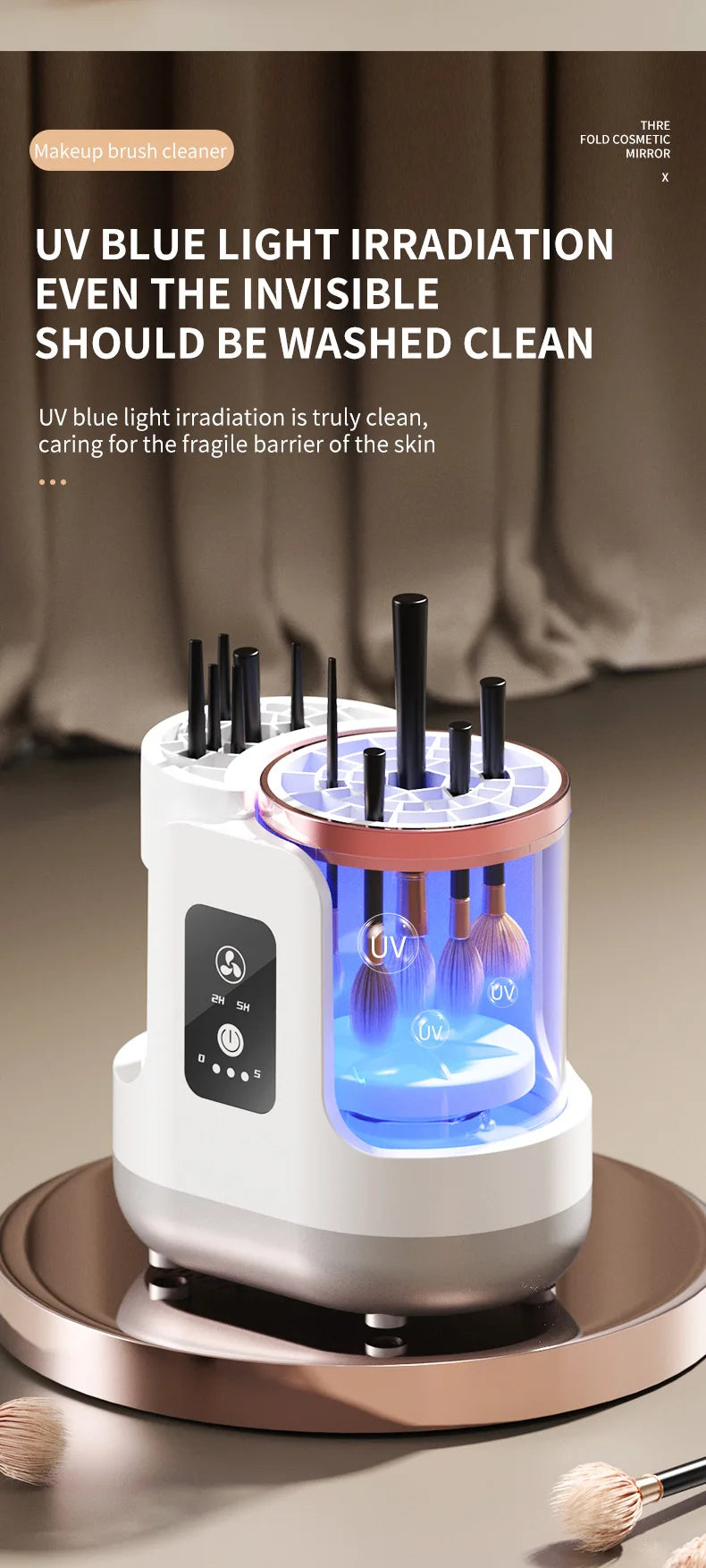 3 IN 1 USB Electric Makeup Brush Cleaner Machine Automatic Quick-Drying Portable Cosmetic Brush Cleaning And Drying Tools
