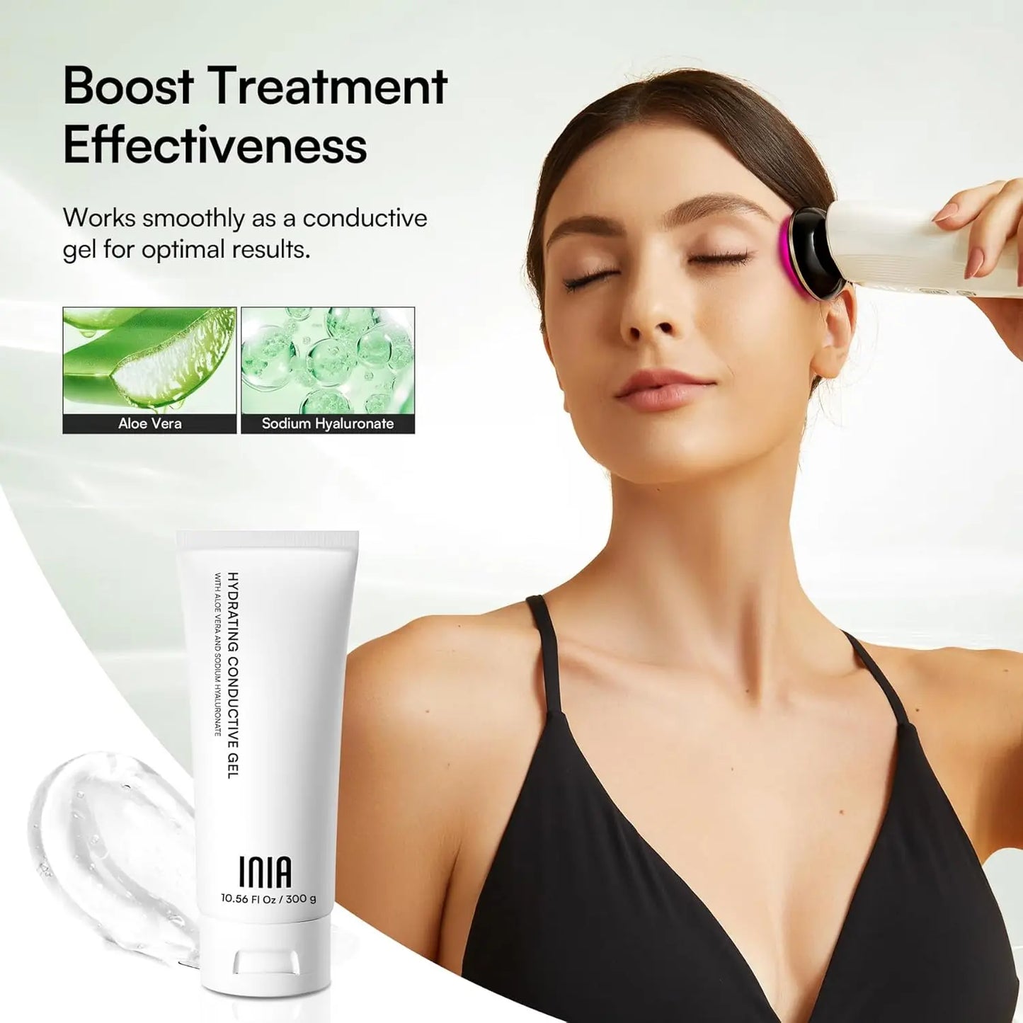 3-in-1 Skin Tightening Device with Red Light Therapy for Face and Neck, True Beauty Glow Facial Massager