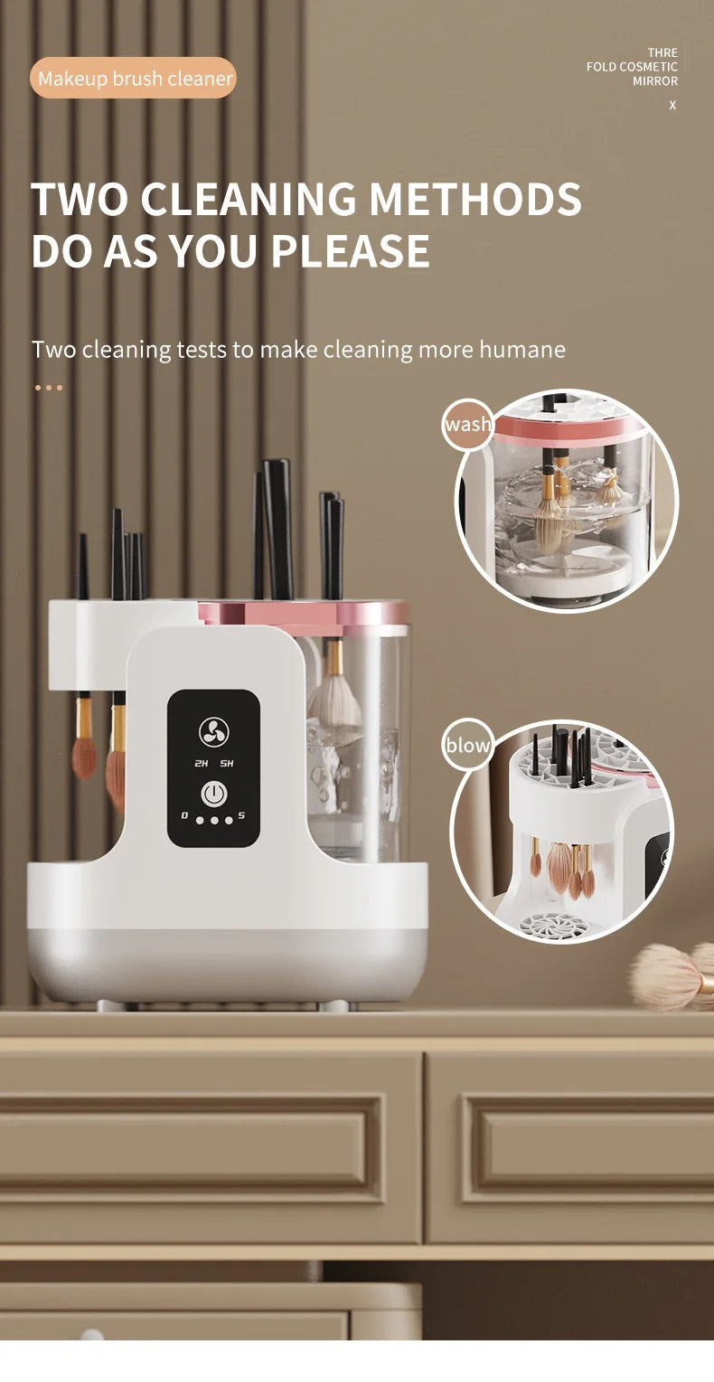 3 IN 1 USB Electric Makeup Brush Cleaner Machine Automatic Quick-Drying Portable Cosmetic Brush Cleaning And Drying Tools