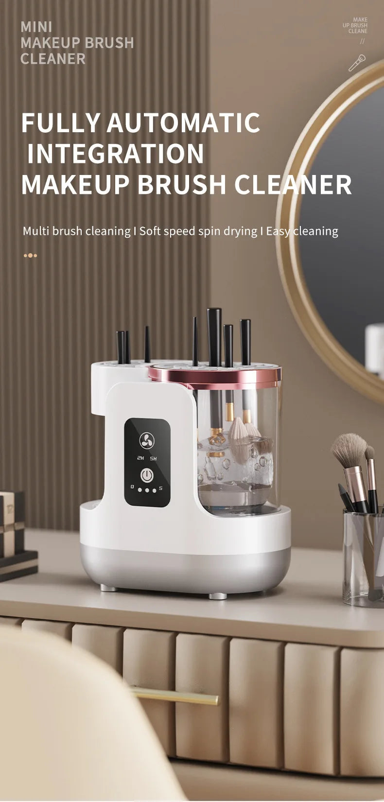 3 IN 1 USB Electric Makeup Brush Cleaner Machine Automatic Quick-Drying Portable Cosmetic Brush Cleaning And Drying Tools