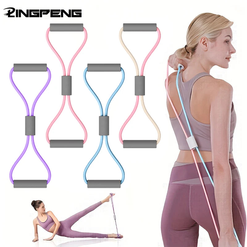 Yoga Resistance Bands Elastic Band Sports Exercise Puller 8-Shaped Chest Expander for Body Building Home Gym Fitness Equipment