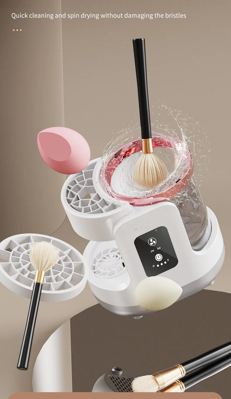 3 IN 1 USB Electric Makeup Brush Cleaner Machine Automatic Quick-Drying Portable Cosmetic Brush Cleaning And Drying Tools